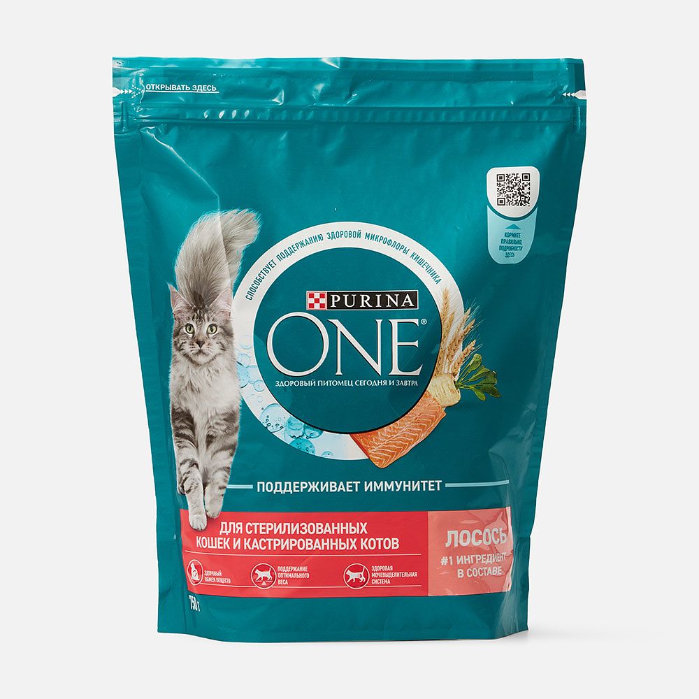 Изображение товара Сухой корм Purina One для стерилизованных кошек с лососем 750 г
