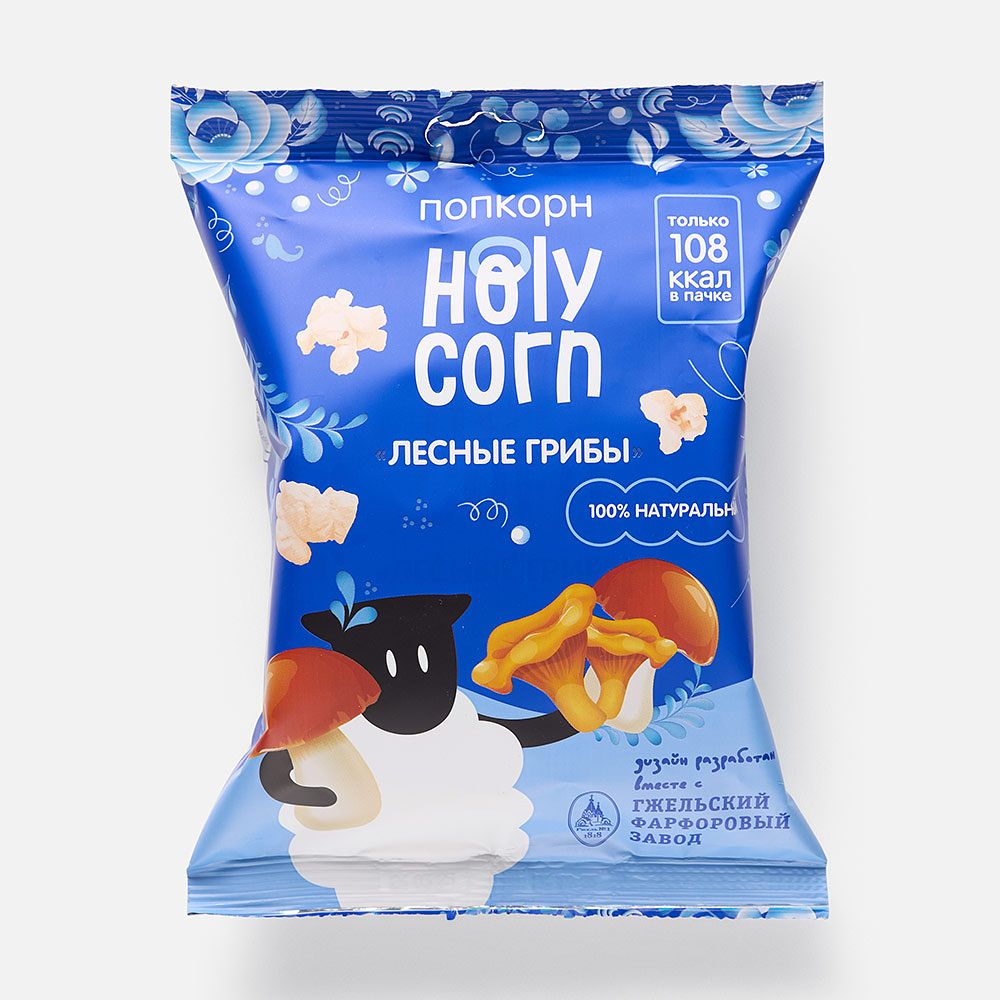Изображение товара Попкорн Holy Corn, лесные грибы, 35 г