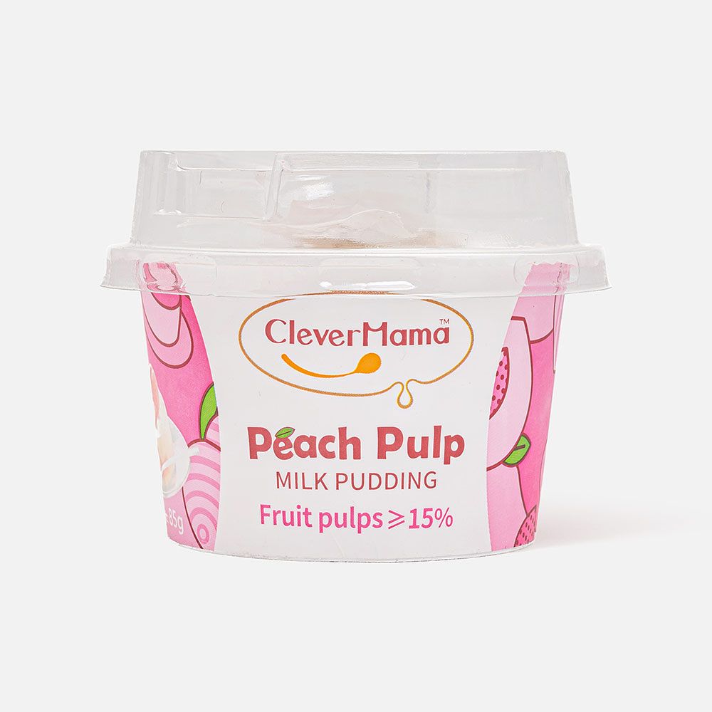 Изображение товара Молочный пудинг Clever Mama с персиковой мякотью 85 г детский десерт