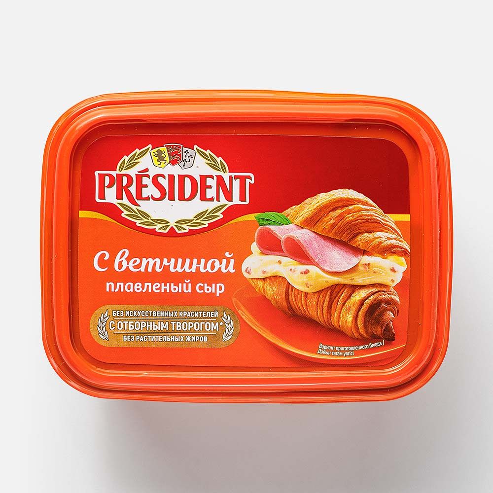 Изображение товара Плавленый сыр Président, с ветчиной, 0,45, 400 г