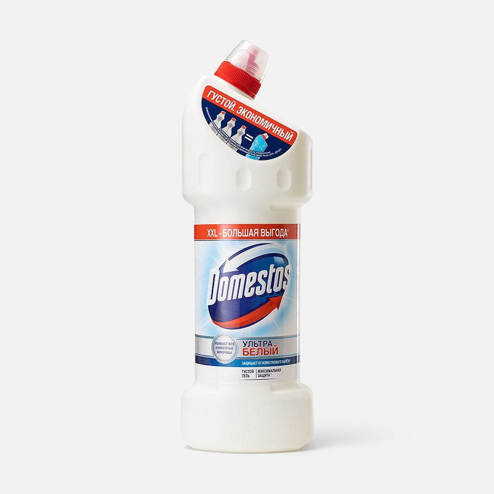 Изображение товара Средство для унитаза Domestos Ультра белый, антибактериальный эффект, гель, 1,5 л
