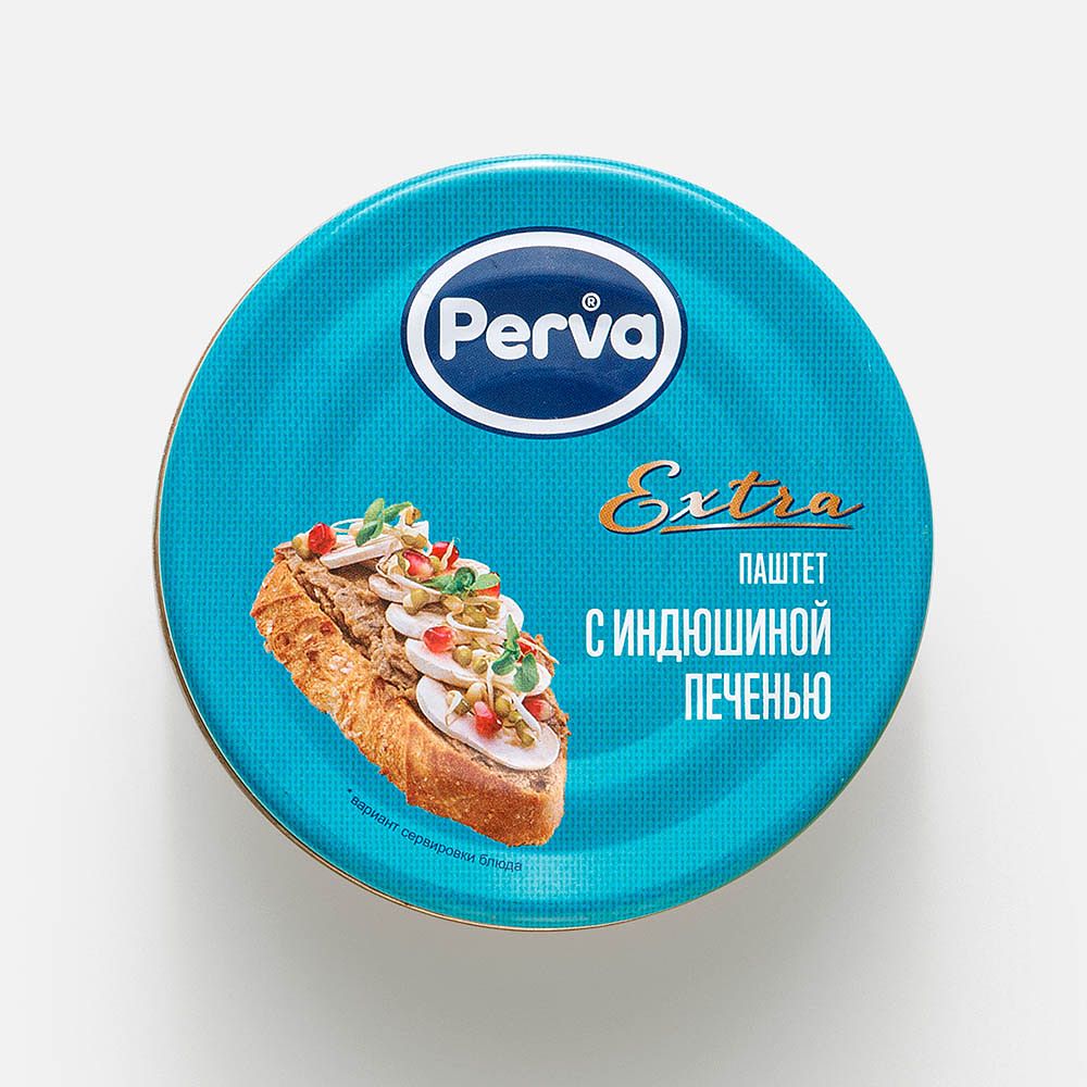 Изображение товара Паштет Perva Extra, печёночный, с индюшиной печенью, 90 г