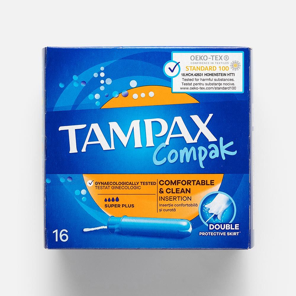 Изображение товара Тампоны Tampax Compak Super Plus, 4 капли, с аппликатором, 16 шт.