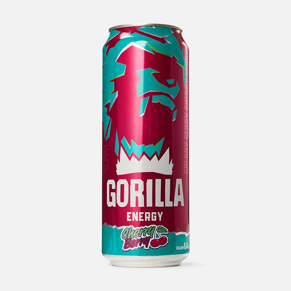 Изображение товара Энергетик Gorilla вишня 0,45 л - заряд энергии и бодрости