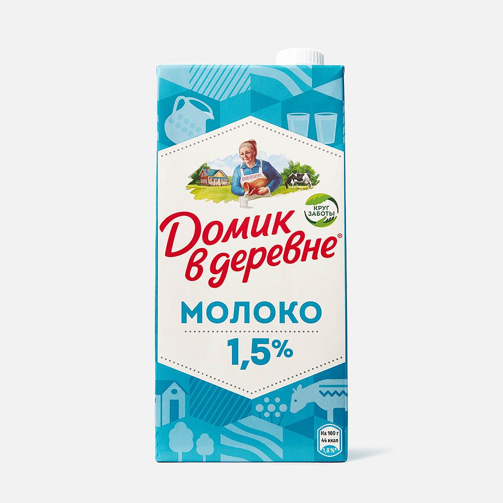 Изображение товара Молоко Домик в деревне, 1,5%, стерилизованное, 950 г