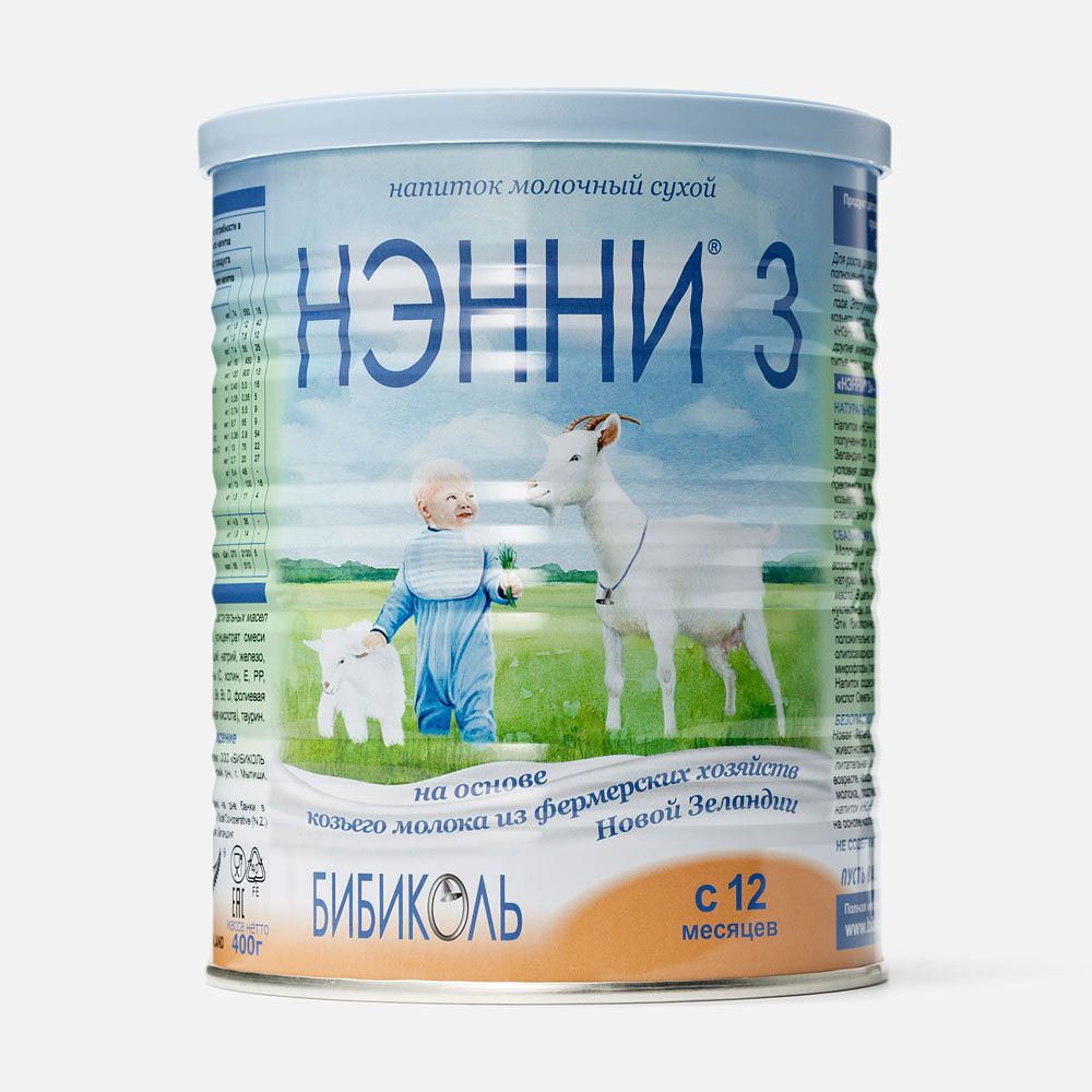 Изображение товара Напиток сухой Нэнни детский, на основе козьего молока, №3, с 12 месяцев, 400 г