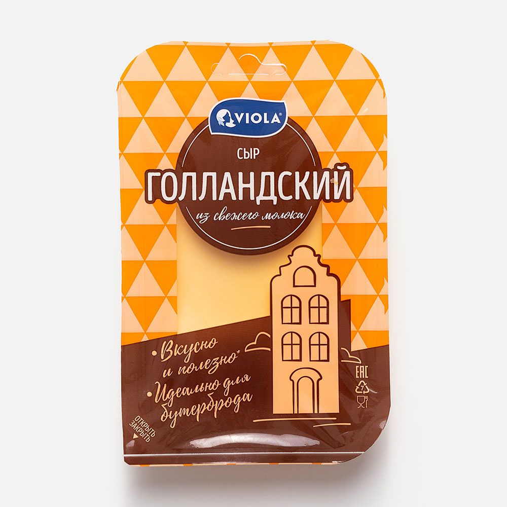 Изображение товара Голландский сыр Viola, полутвёрдый, нарезка, 45%, 120 г
