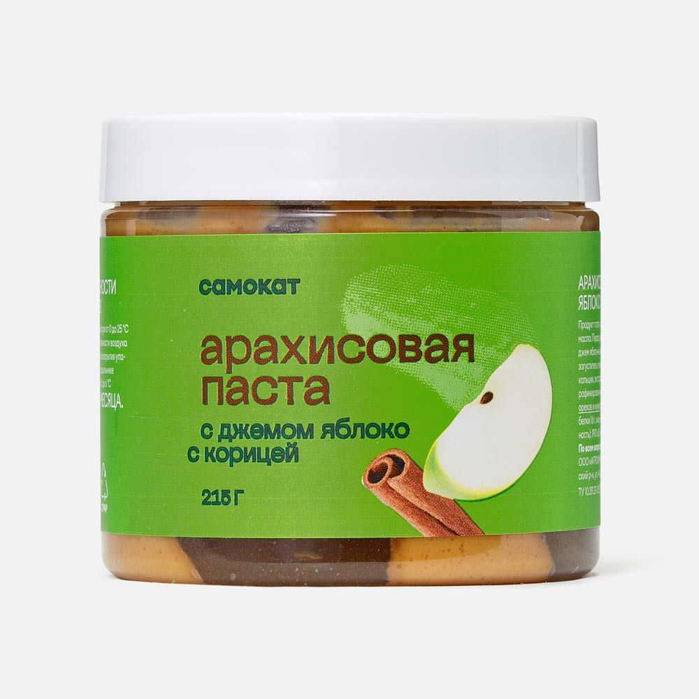 Изображение товара Арахисовая паста Самокат, с джемом из яблока с корицей, 215 г