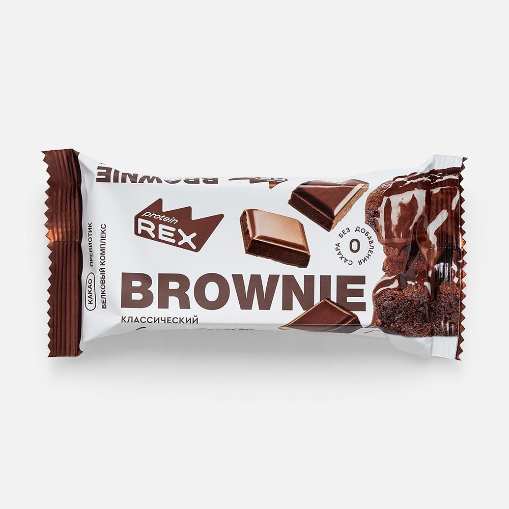 Изображение товара Протеиновое пирожное ProteinRex Brownie, без сахара, 50 г