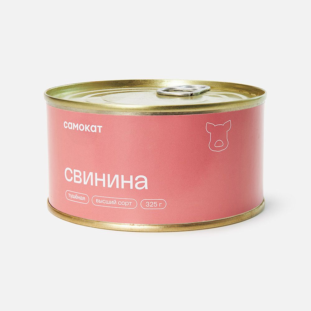 Изображение товара Свинина Самокат тушёная Премиум, высший сорт, 325 г
