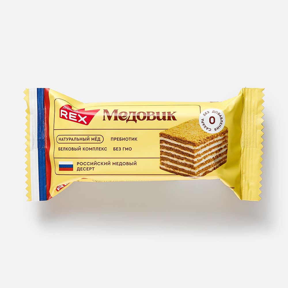 Изображение товара Пирожное Медовик ProteinRex, 13% протеина, без сахара, 40 г