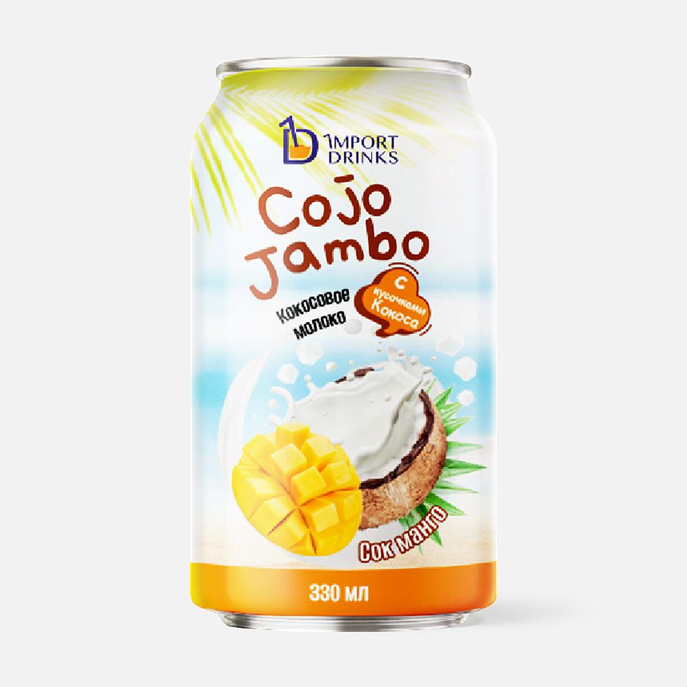 Изображение товара Напиток Import Drinks, Cojo Jambo, с соком манго, кокосовым молоко и кусочками кокоса, 0,33 л