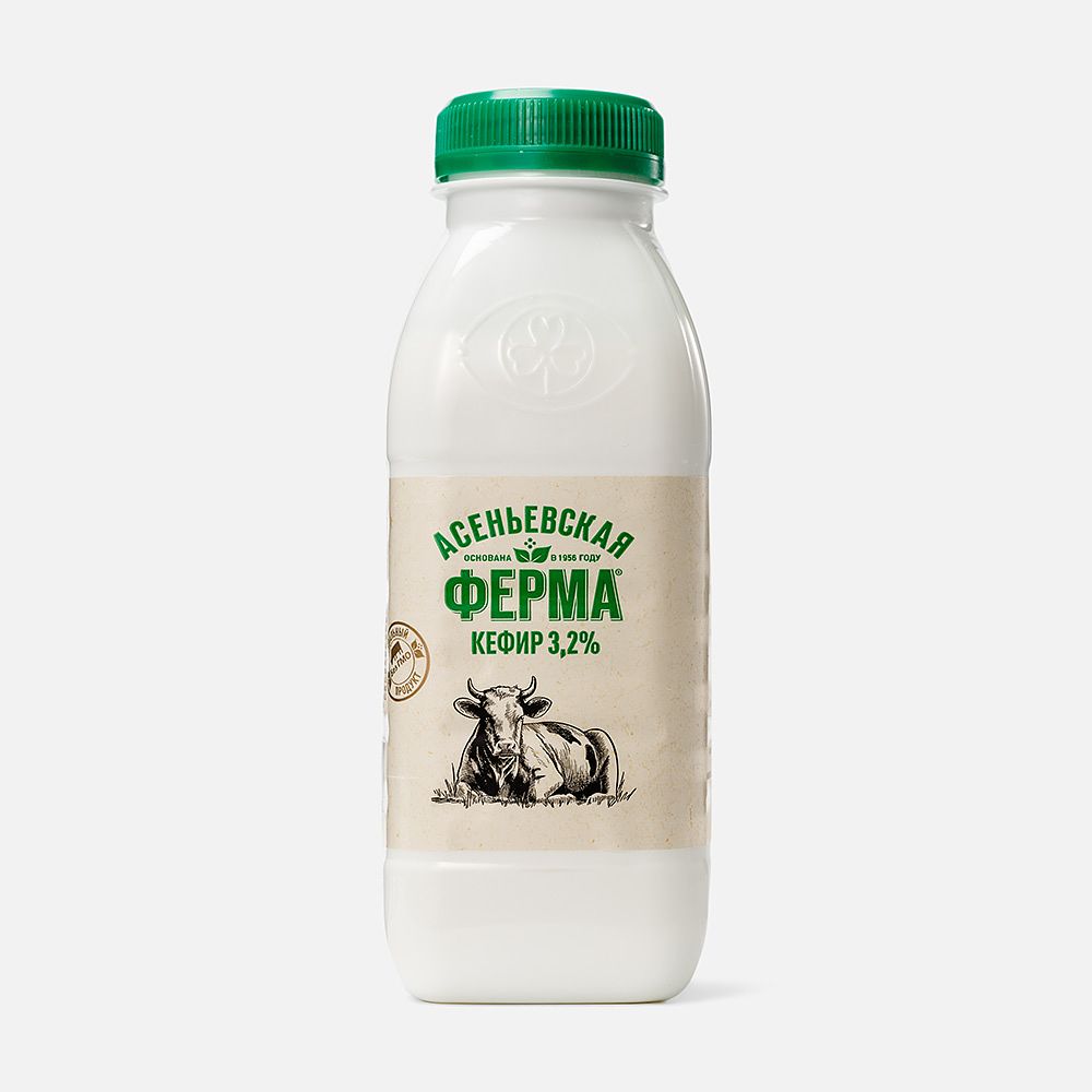 Изображение товара Кефир Асеньевская ферма, 3,2%, 330 г