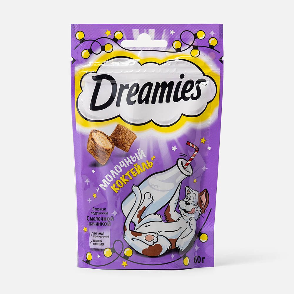 Изображение товара Лакомство Dreamies, Молочный коктейль, для взрослых кошек, 60 г