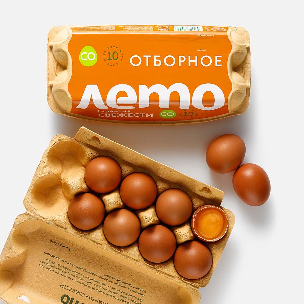 Изображение товара Куриное яйцо Лето, СО, коричневое, 10 шт.