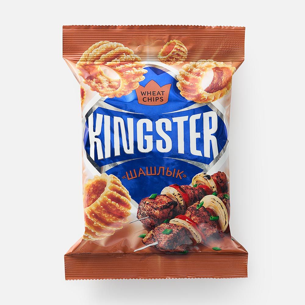 Изображение товара Пшеничные чипсы Kingster шашлык 55 г натуральная закуска ароматные