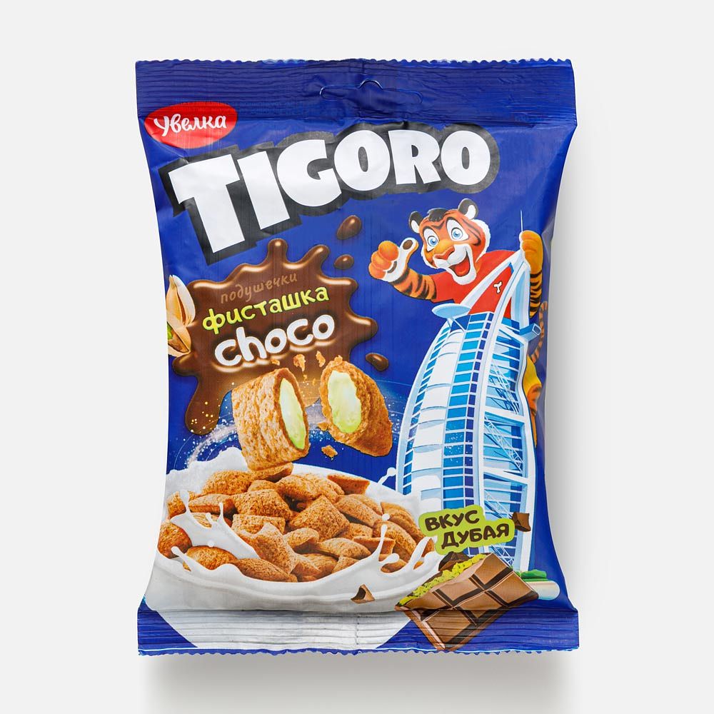 Изображение товара Готовый завтрак Увелка Tigoro мультизлаковые подушечки 90 г с фисташкой