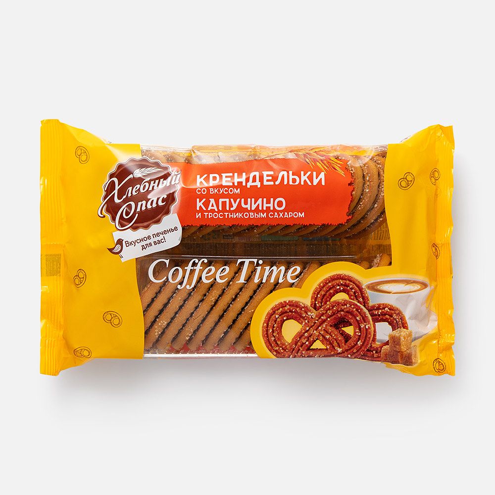 Изображение товара Сдобное печенье Хлебный Спас Coffee Time, со вкусом капучино и тростниковым сахаром, 320 г