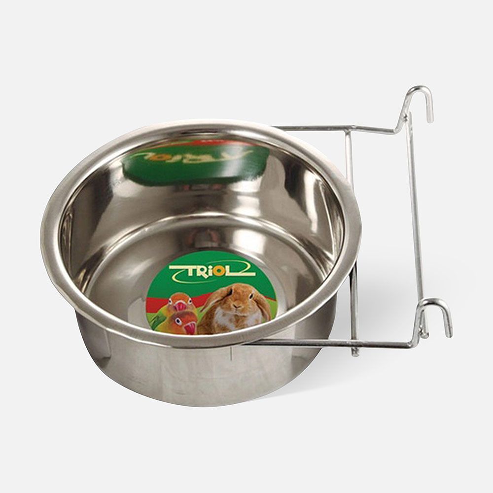Изображение товара Одинарная миска для грызунов и птиц Triol, сталь, серебристый, 0,55 л