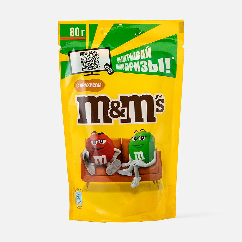Изображение товара Драже M&M's, с арахисом и молочным шоколадом, 80 г