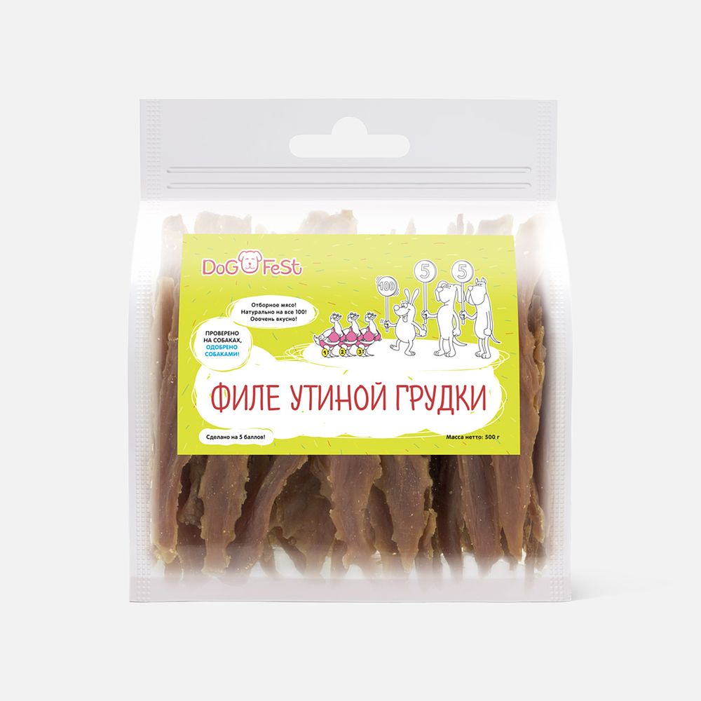 Изображение товара Филе утиной грудки Dog Fest, для собак, 500 г