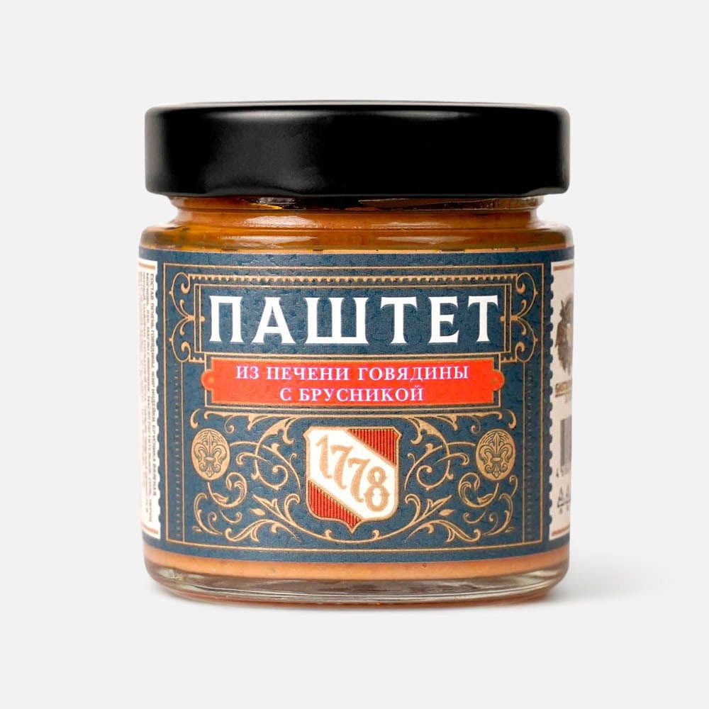 Изображение товара Паштет Gastronomia 1778, из печени говядины, с брусникой, 100 г