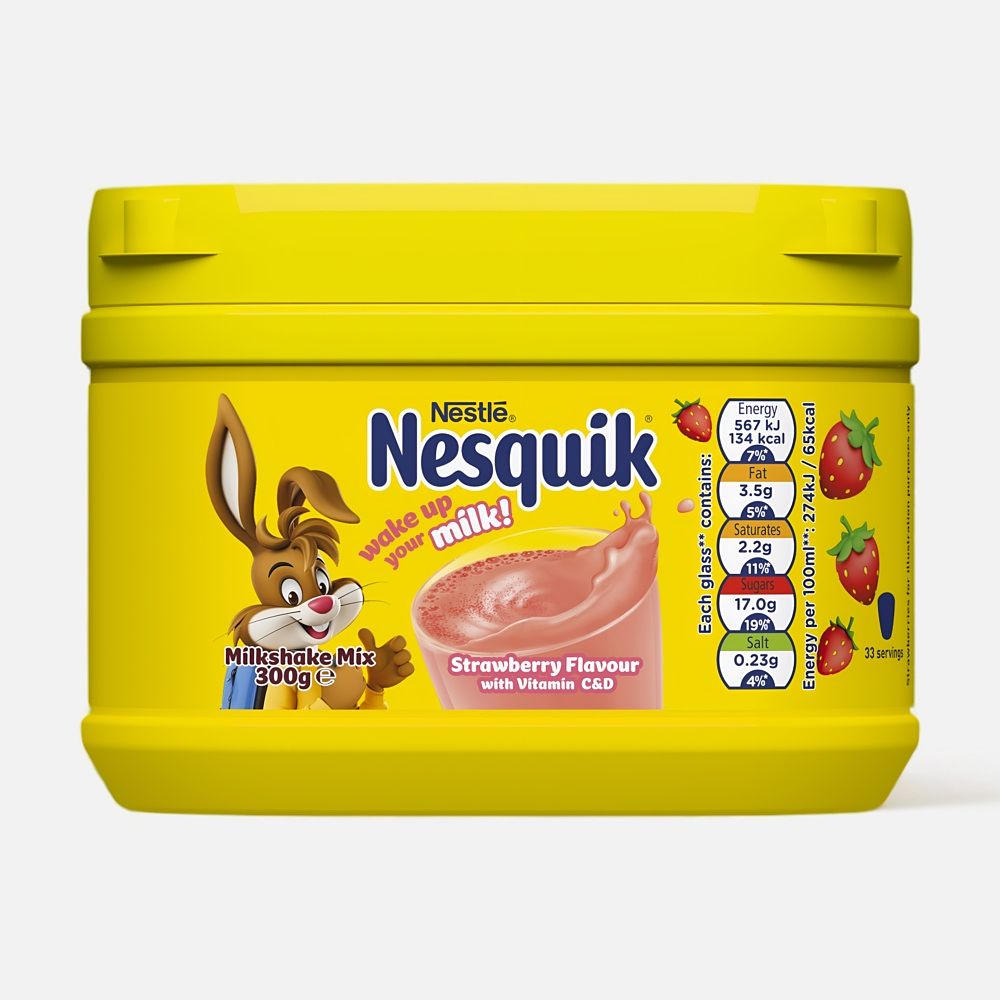 Изображение товара Из Франции: Клубничный напиток Nestle Nesquik, быстрорастворимый, 300 г