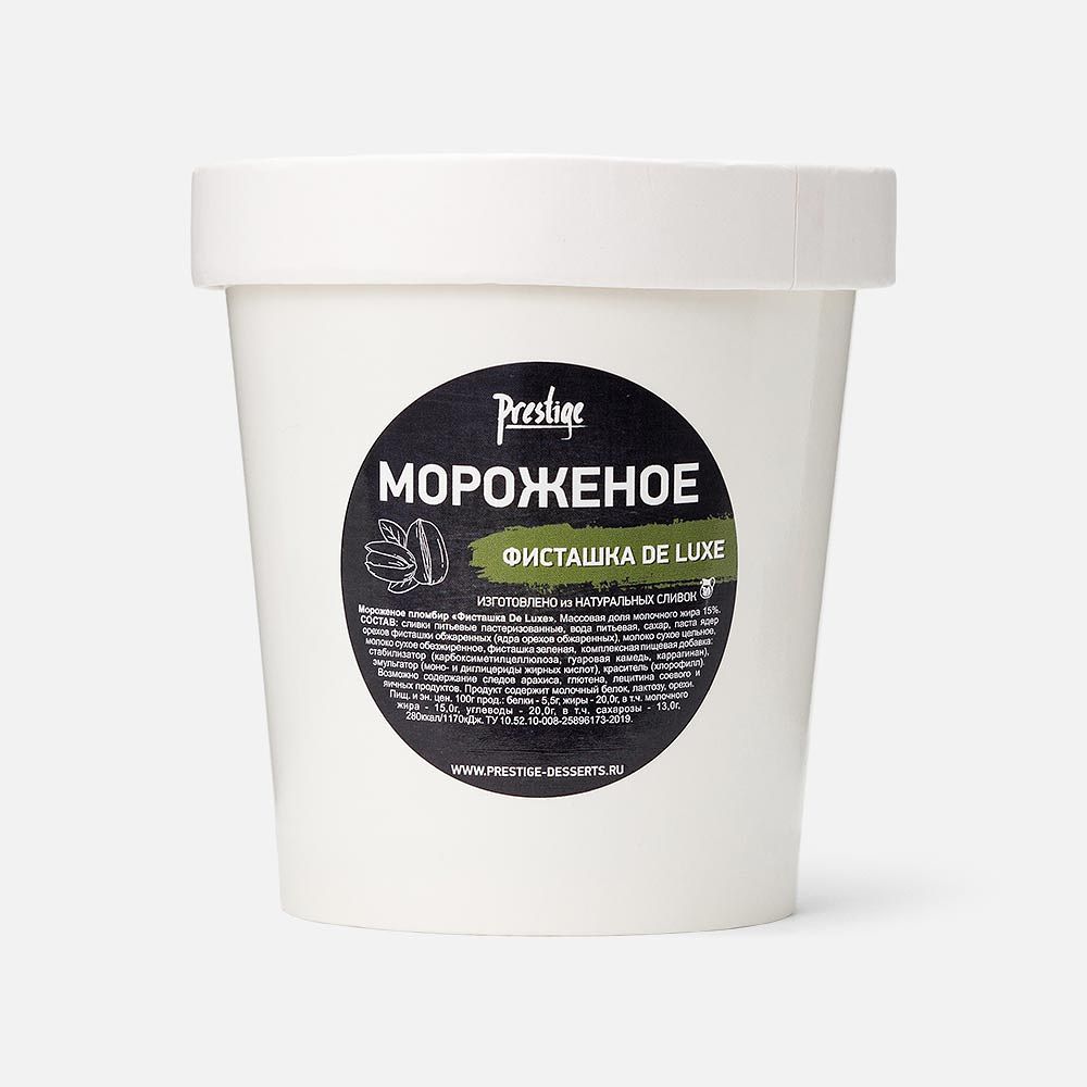 Изображение товара Фисташковый пломбир Prestige De Luxe, в ведёрке, 240 г