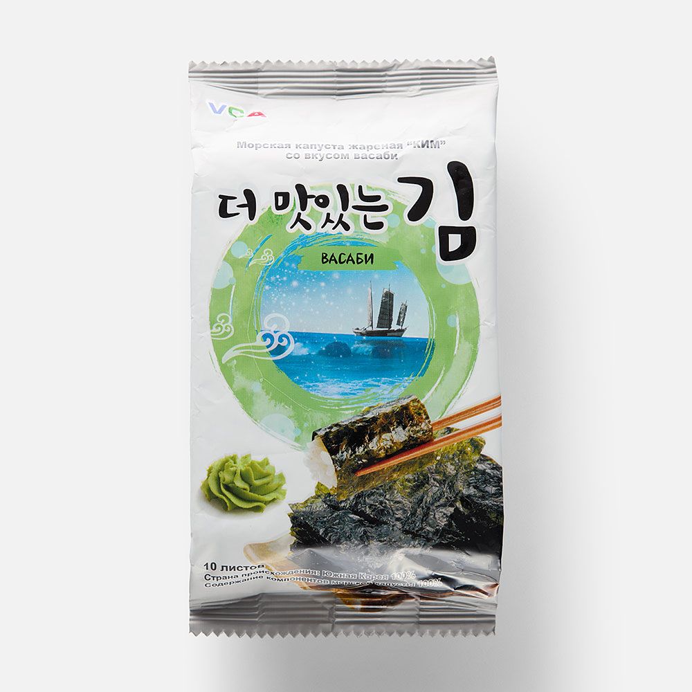 Изображение товара Морская капуста Hokang Ким, жареная с васаби, 5 г