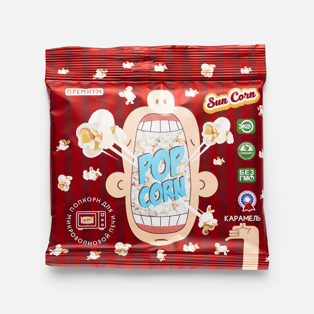 Изображение товара Попкорн Sun Corn, для СВЧ, карамель, 100 г