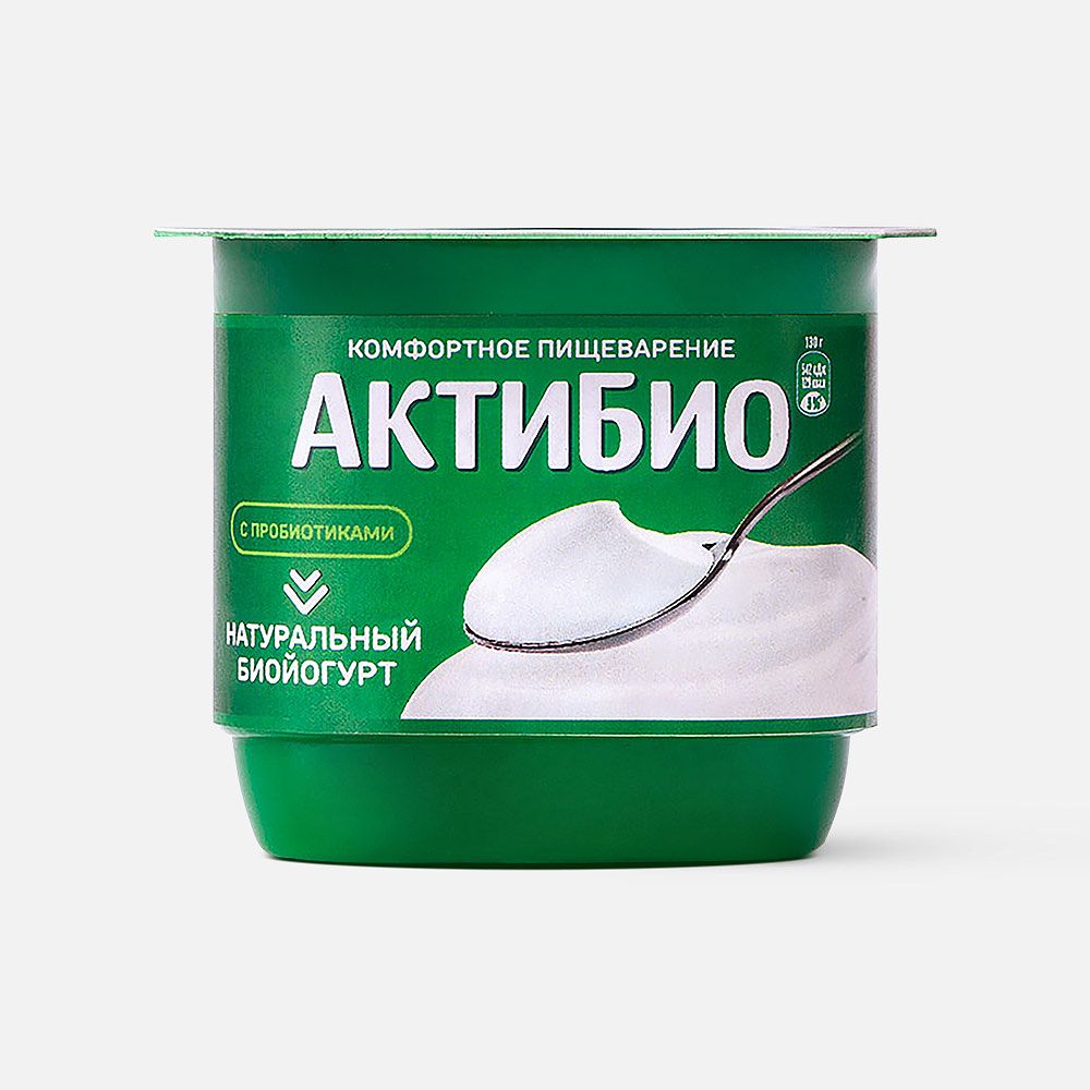 Изображение товара Йогурт АктиБио натуральный, 3,5%, 130 г