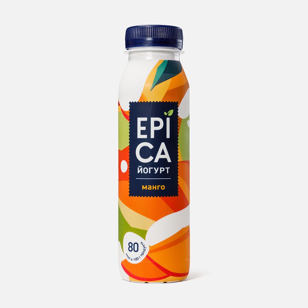 Изображение товара Питьевой йогурт Epica с манго 260 г 2,9% натуральный напиток
