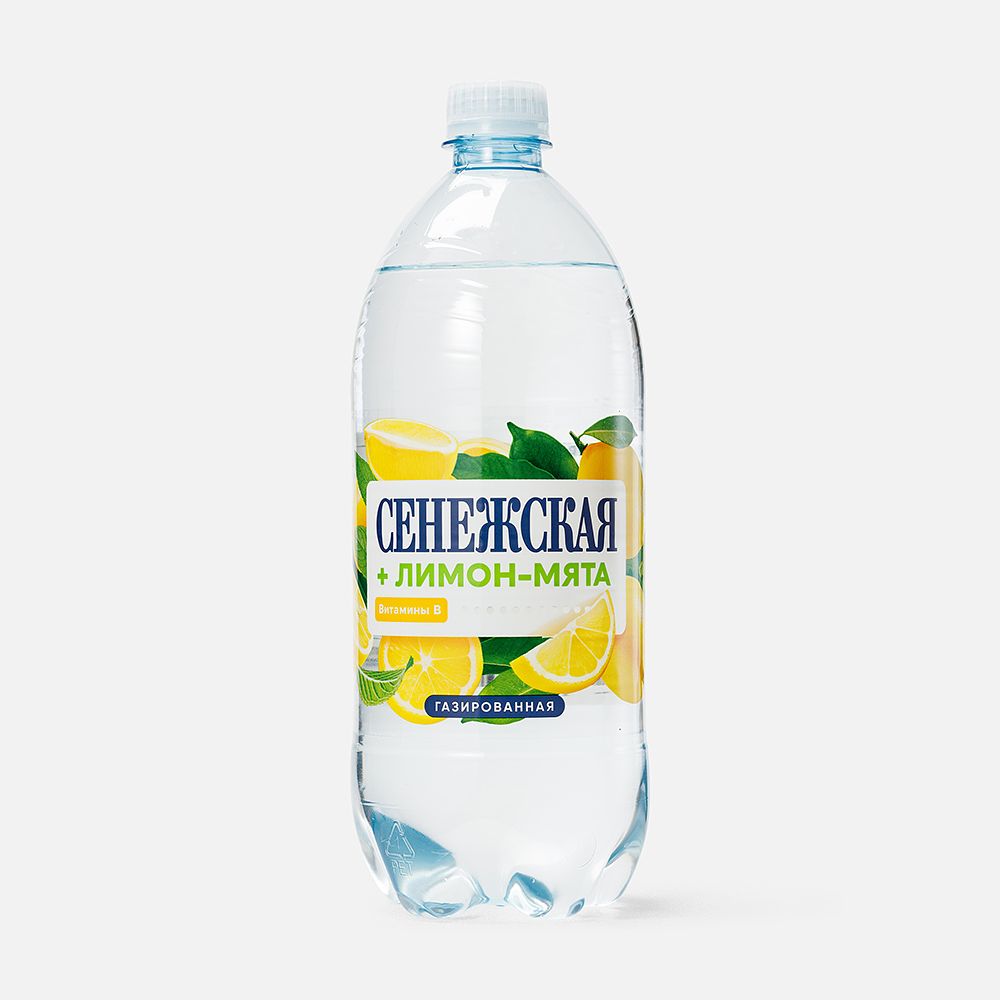 Изображение товара Вода Сенежская, лимон и мята, с газом, 1 л