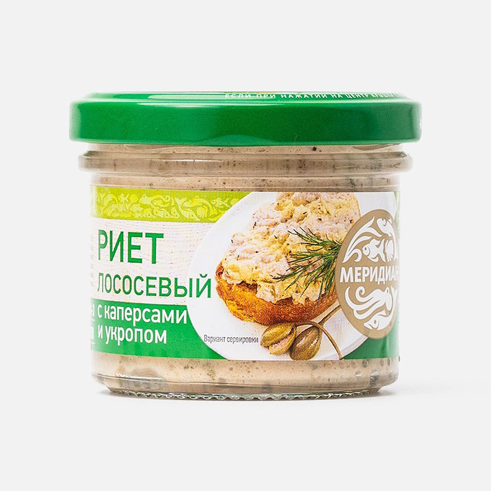 Изображение товара Риет Меридиан лососёвый, с каперсами и укропом, 100 г