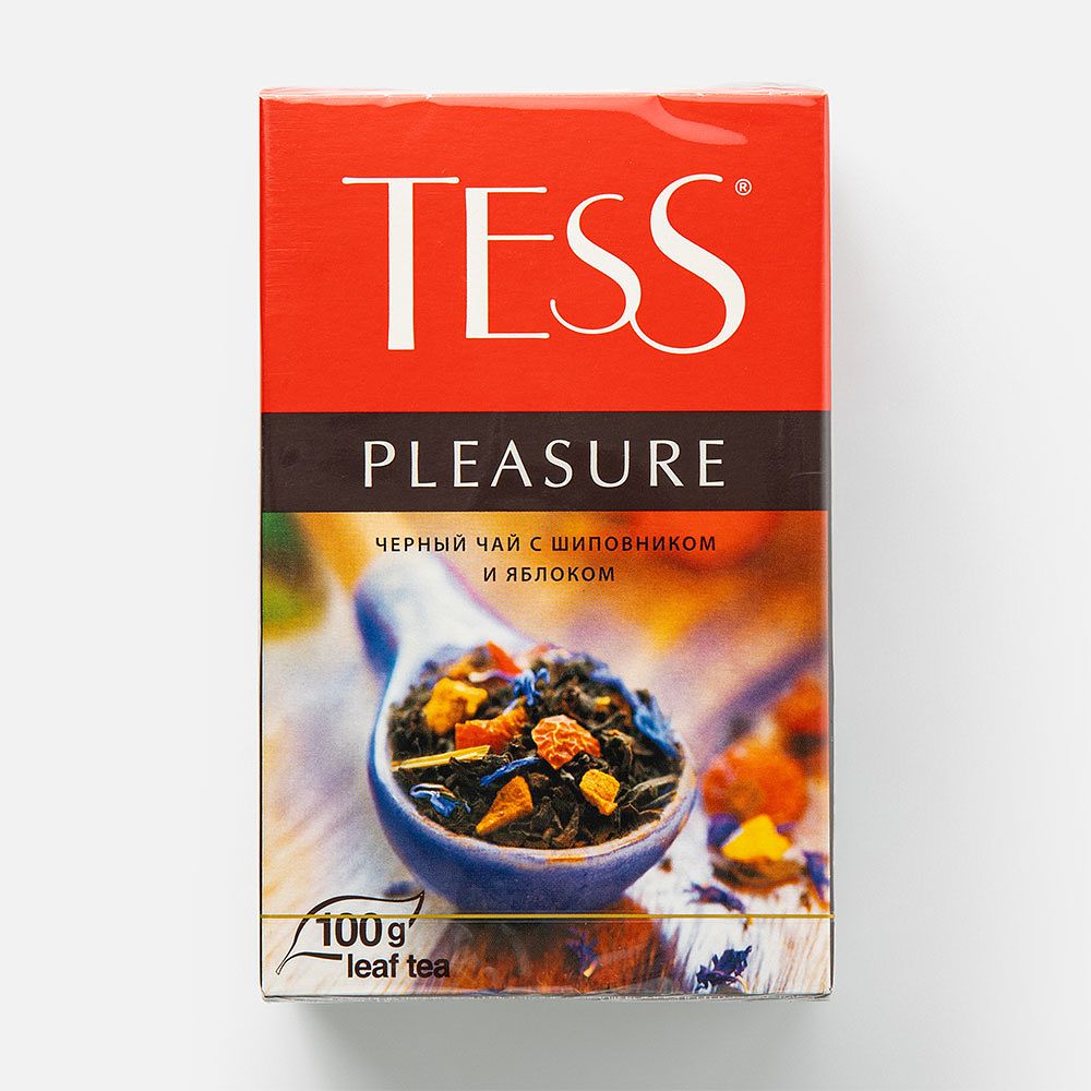 Изображение товара Чёрный чай Tess, Pleasure, листовой, шиповник и яблоко, 100 г