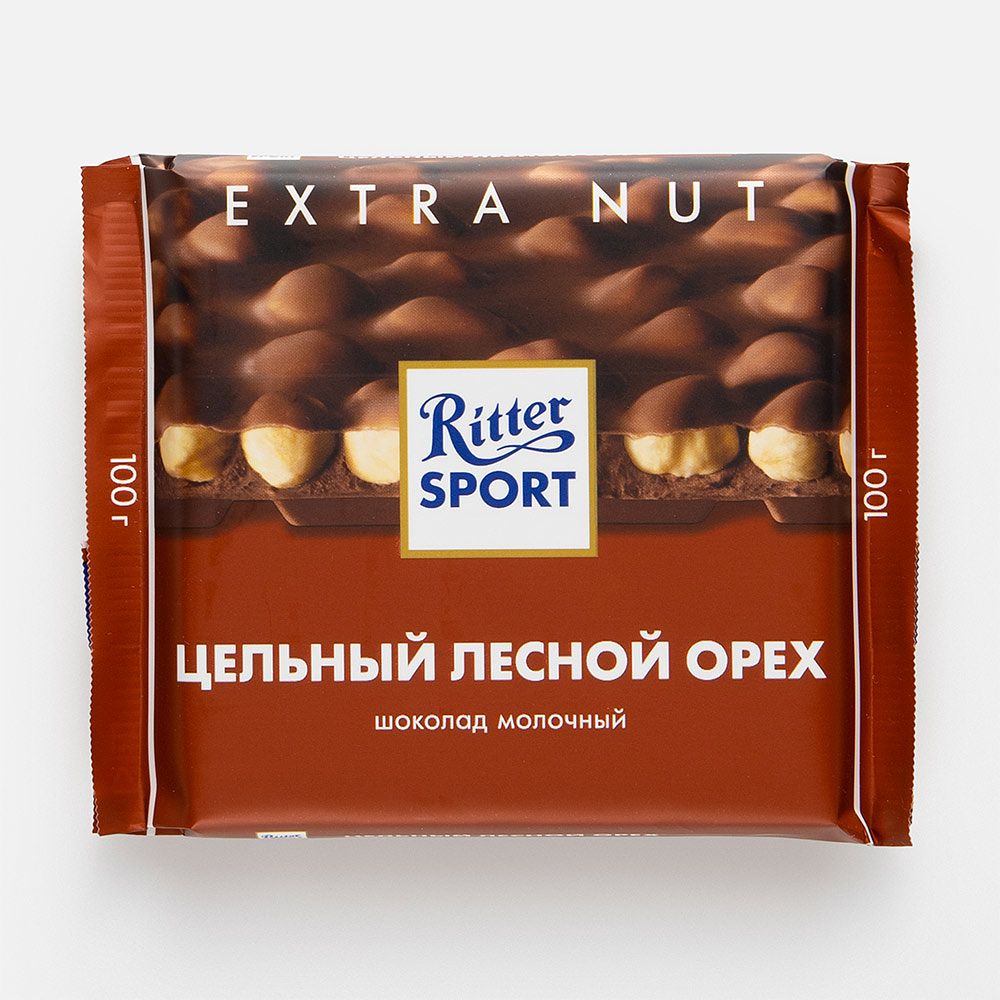 Изображение товара Молочный шоколад Ritter Sport с цельным лесным орехом 100 г