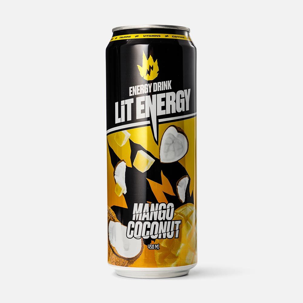 Изображение товара Энергетик Lit Energy Манго и Кокос 0,45 л бодрость и энергия безалкогольный напиток