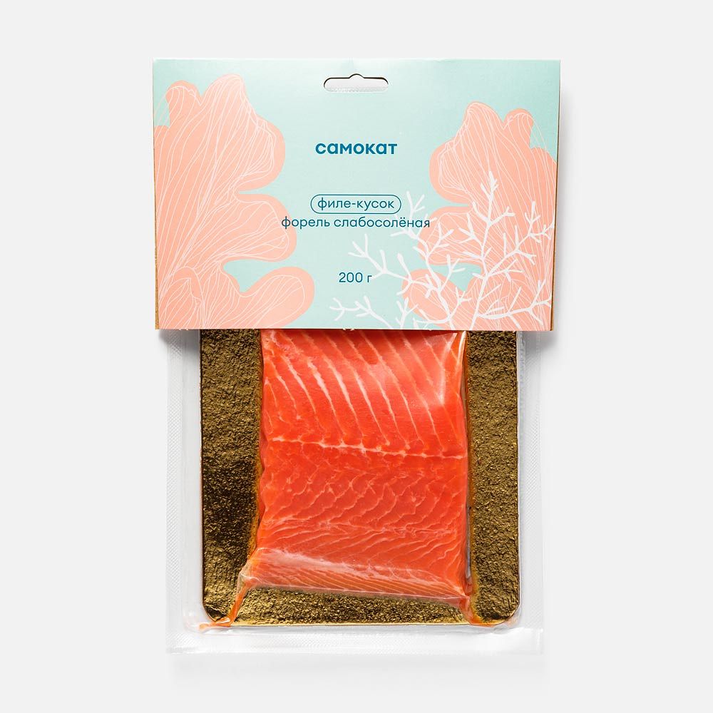 Изображение товара Форель Самокат, слабосолёная, филе-кусок, в вакууме, 200 г