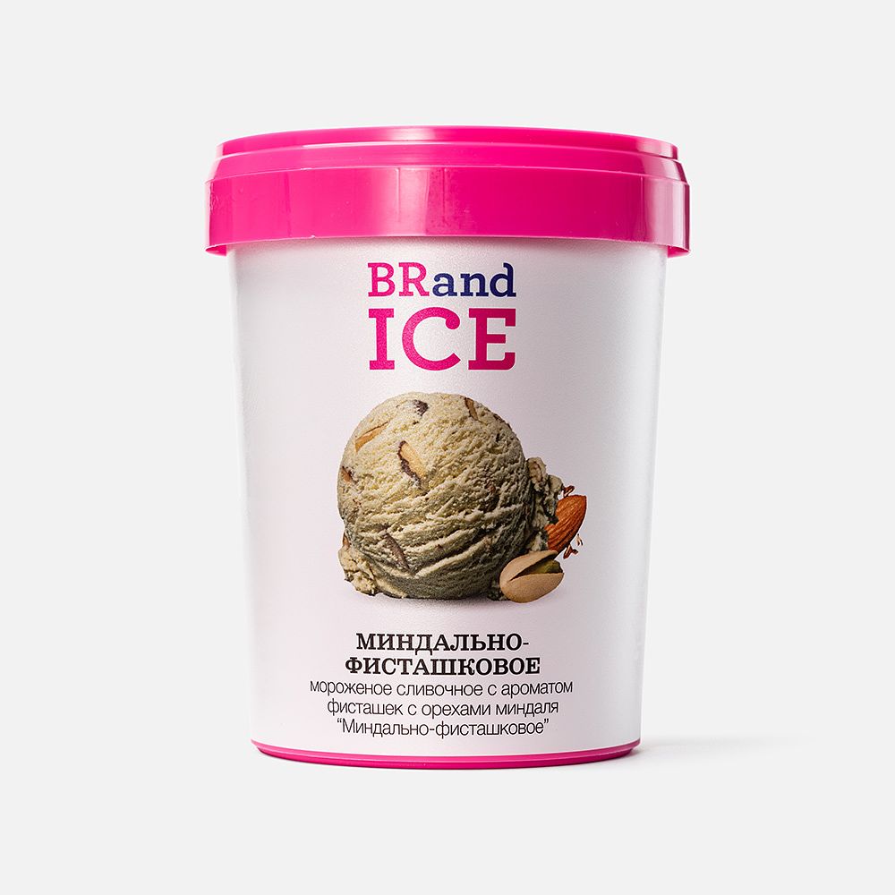 Изображение товара Миндально-фисташковое мороженое BrandIce, в ведёрке, 600 г