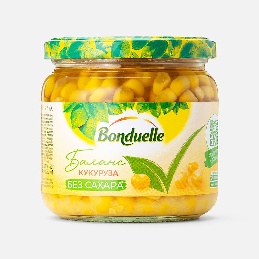 Изображение товара Кукуруза Bonduelle, консервированная, в зёрнах, без сахара, 350 мл