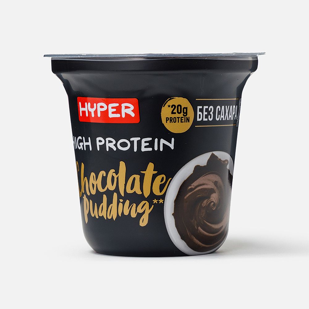 Изображение товара Молочный пудинг Hyper High Protein, 1,5%, без лактозы, без сахара, ультрапастеризованный, с шоколадом, 200 г