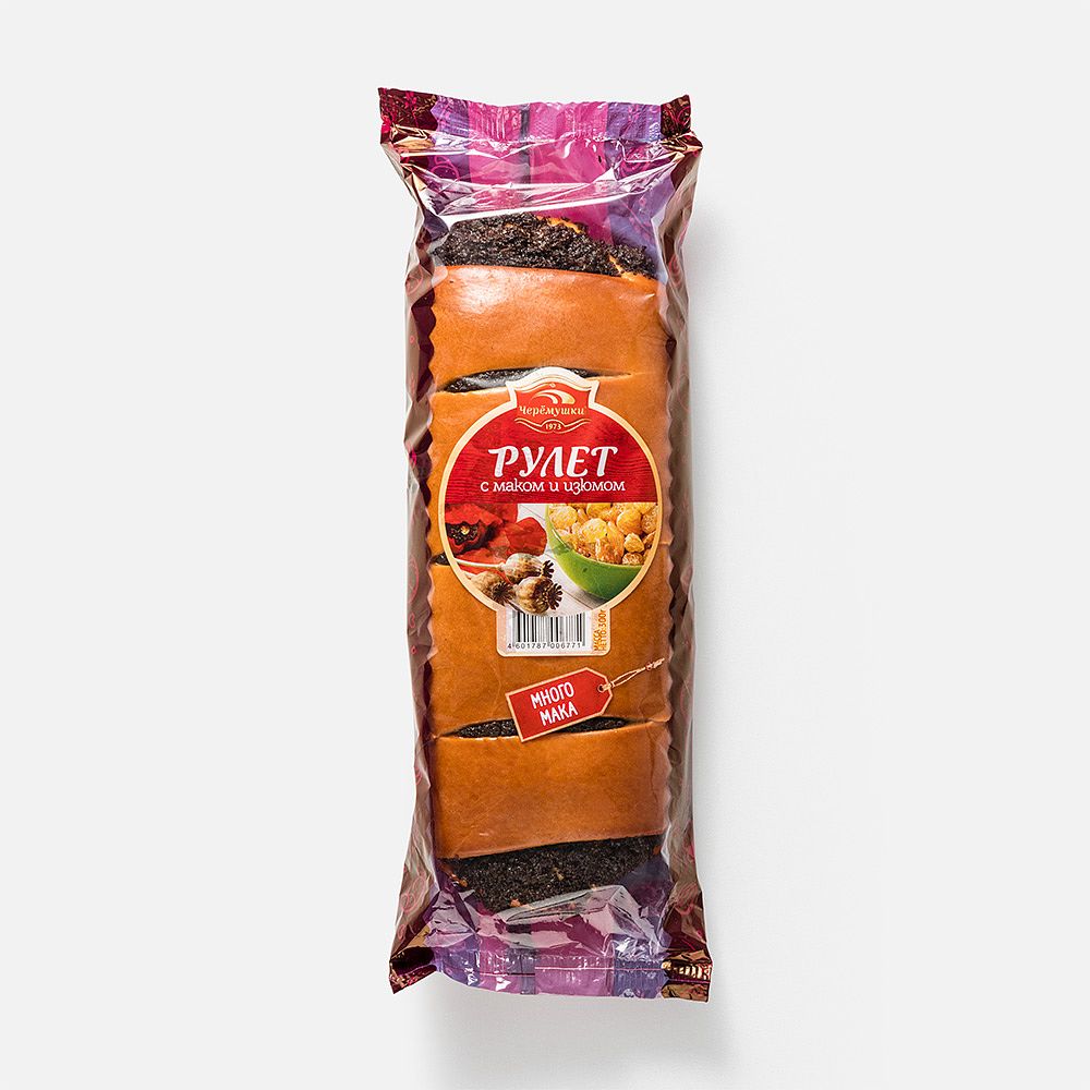 Изображение товара Рулет Черёмушки, с маком и изюмом, 300 г