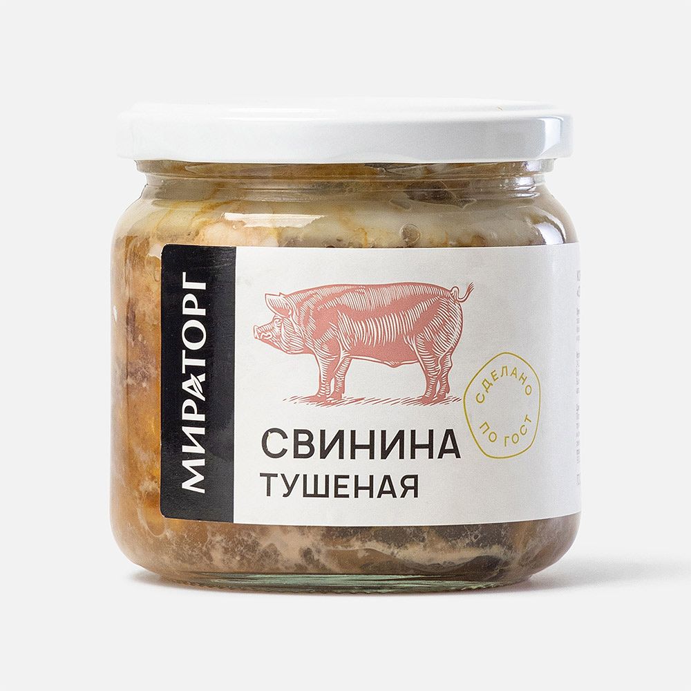 Изображение товара Свинина Мираторг, тушёная, в стекле, 350 г