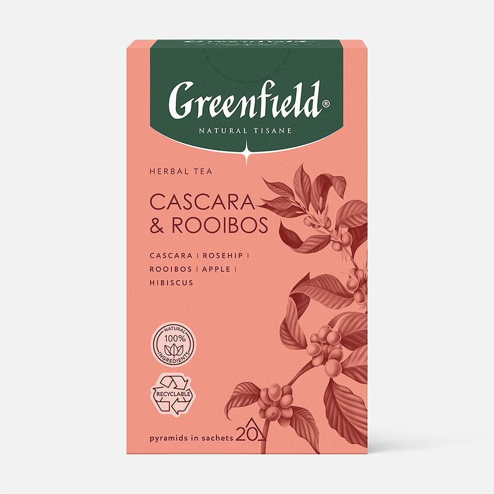 Изображение товара Чайный напиток Greenfield Natural Tisane, Cascara & Rooibos, в пакетиках, 20 шт.