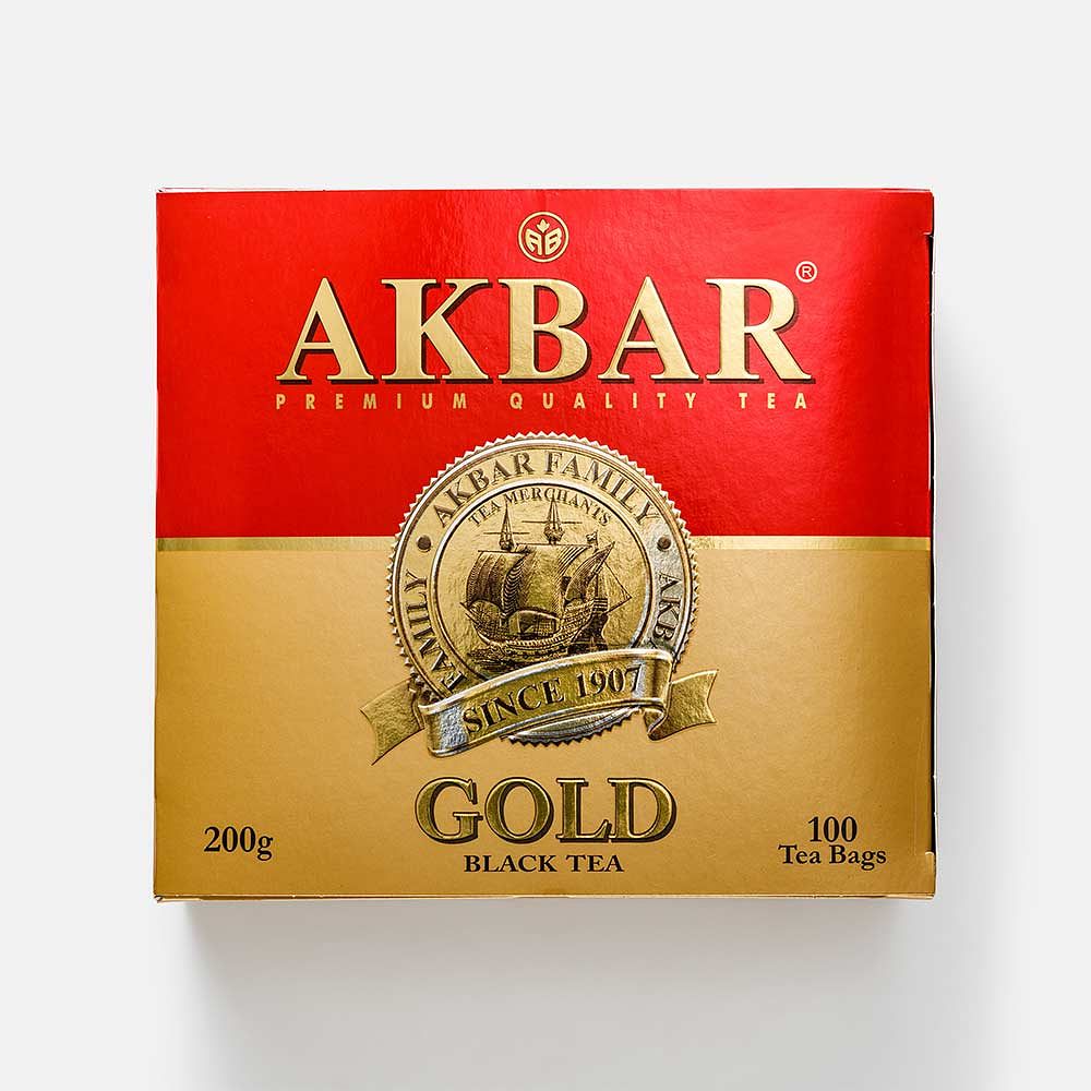 Изображение товара Чёрный чай Akbar, Gold, в пакетиках, 100 шт.