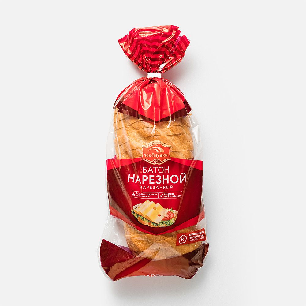 Изображение товара Батон Черёмушки, Нарезной, нарезка, 400 г