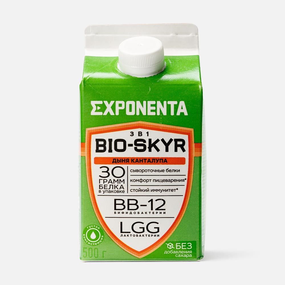Изображение товара Кисломолочный напиток Exponenta Bio-Skyr 3 в 1, без сахара, дыня канталупа, 500 г