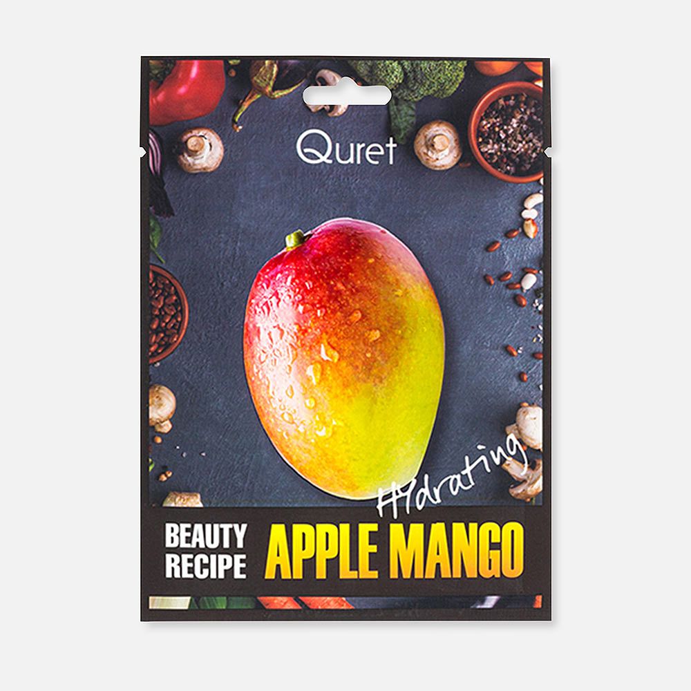 Изображение товара Из Кореи: Маска для лица Quret Beauty Recipe, яблоко и манго, увлажняющая, 25 мл