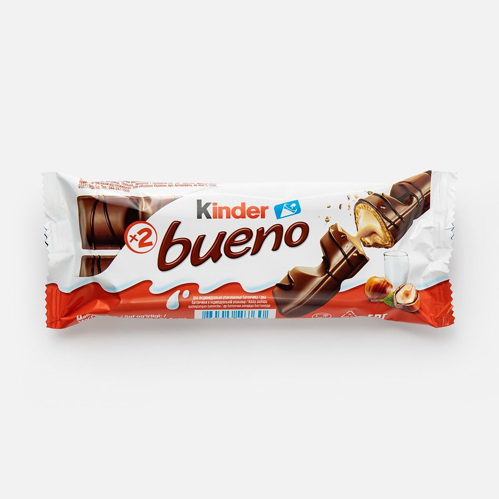 Изображение товара Вафельный батончик Kinder Bueno, молочный шоколад, 43 г