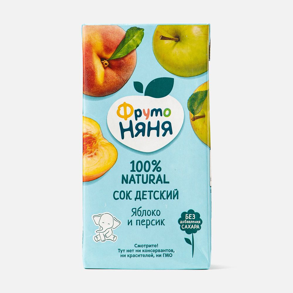 Изображение товара Яблочно-персиковый сок ФрутоНяня, 0,5 л